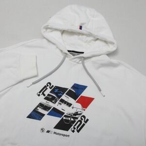 PUMA BMW M Motorsport Men's Hoodie Pullover Sweatshirt White Graphic Print XL